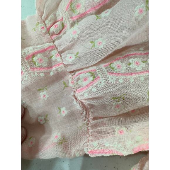 Winnie The‎ Pooh Girls Dress Size 6 Pink Embroidered Gauze Lined Vintage READ - Picture 11 of 13